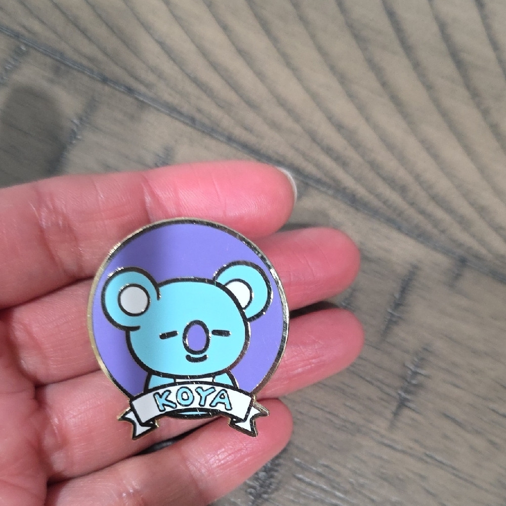 BTS Koya Enamel Pin with Purple Background